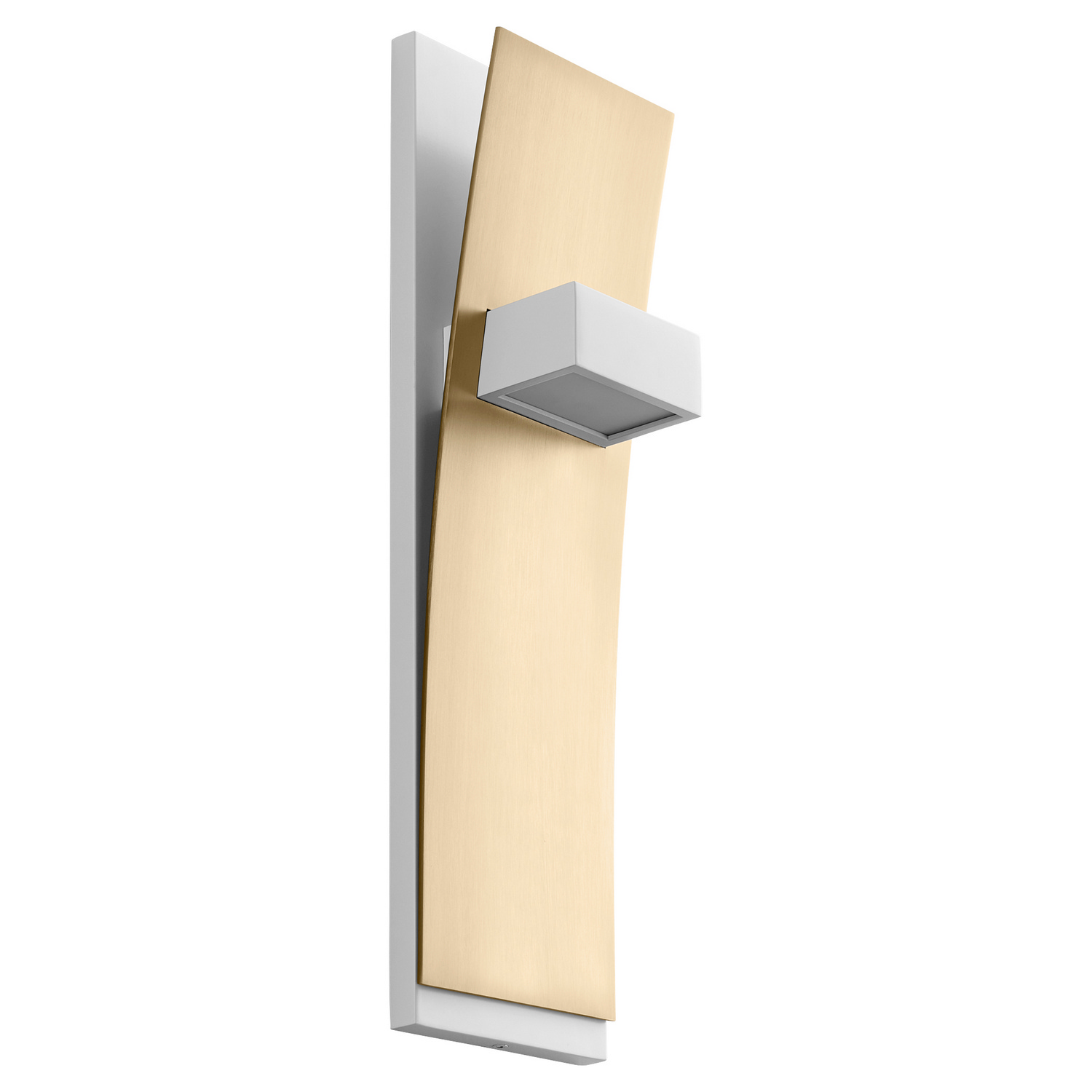 White W Aged Brass LED Wall Sconce from the Dario Collection