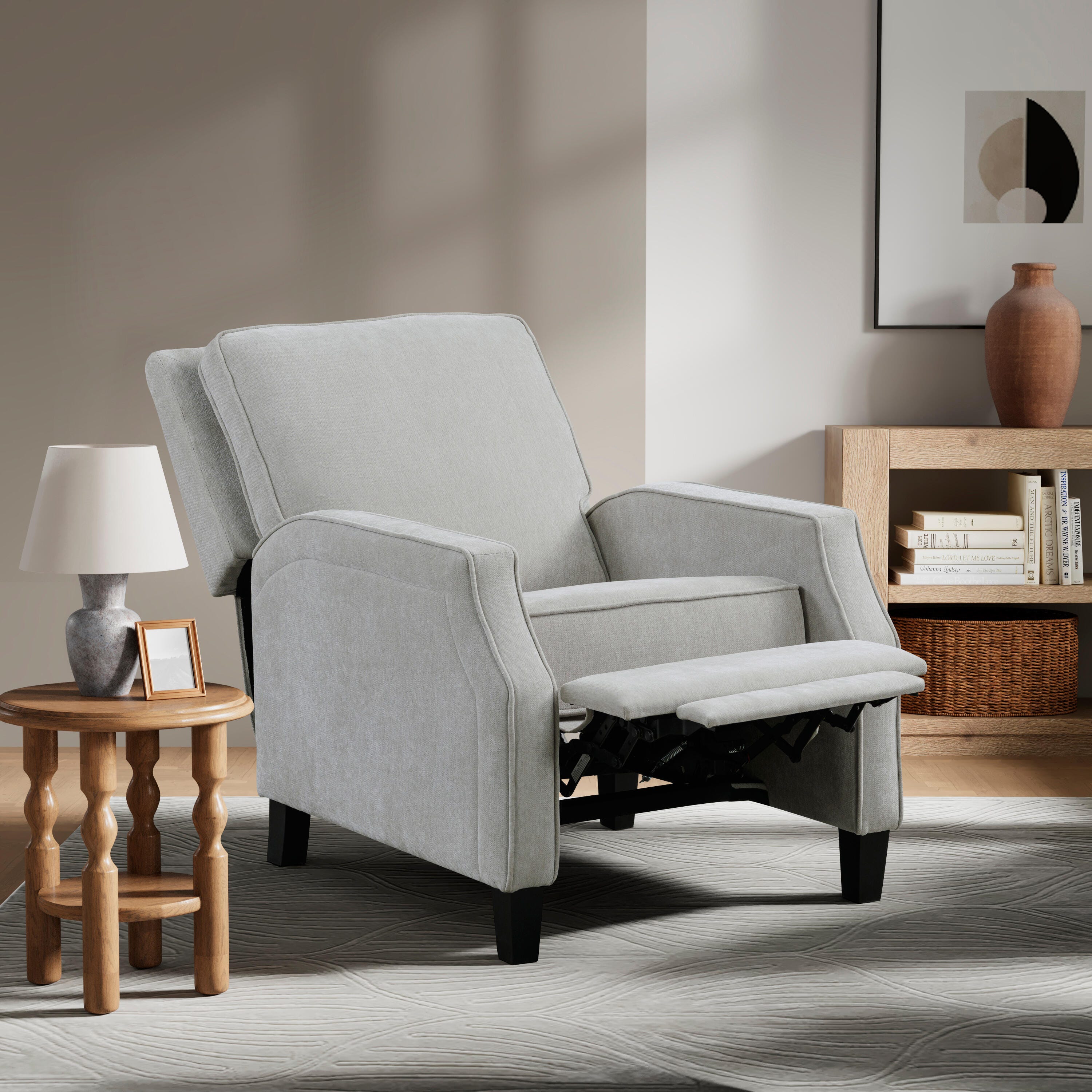 Relax-A-Lounger Shephard Manual Recliner, Light Gray