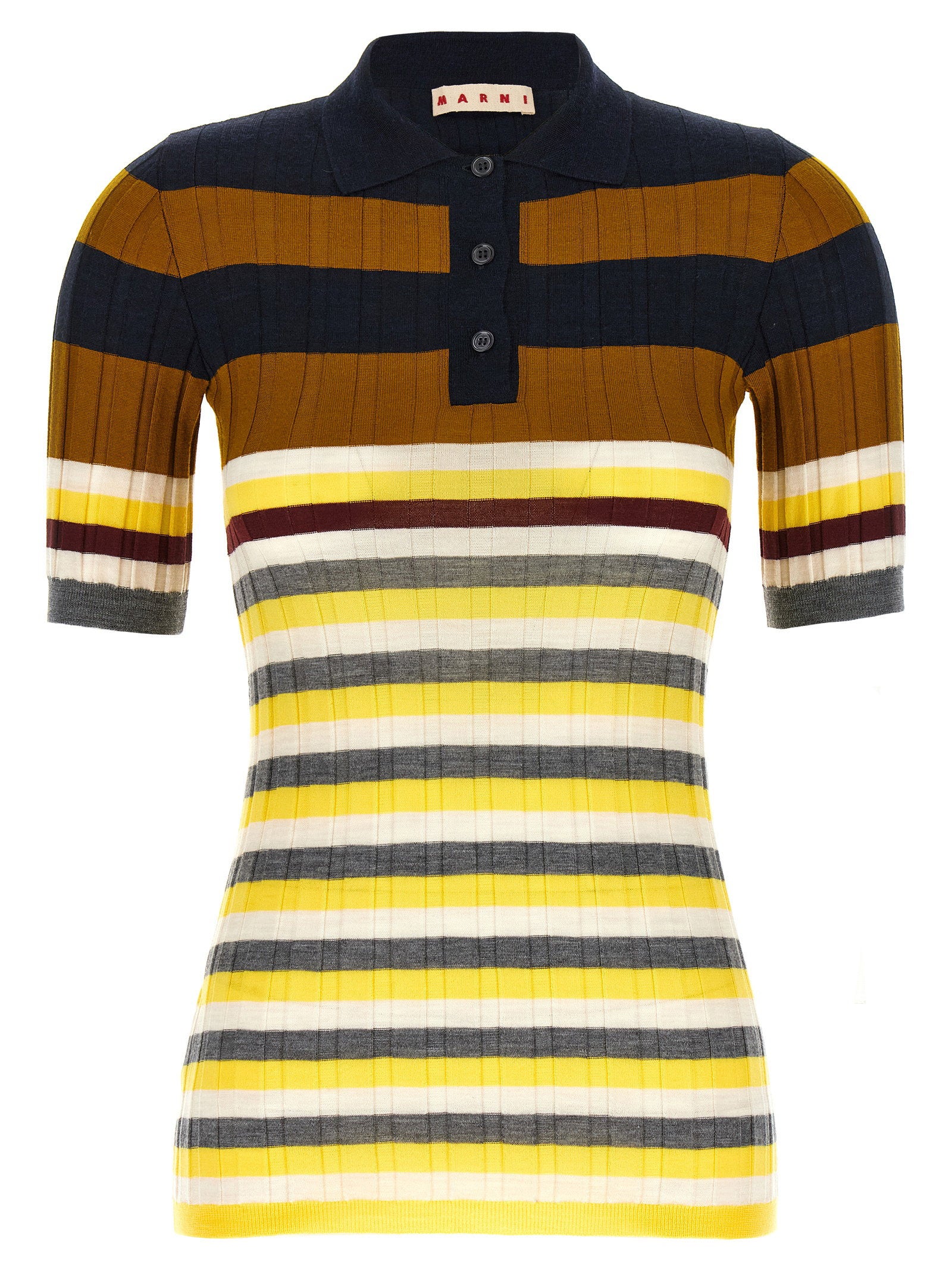 Ribbed Wool Polo Shirt