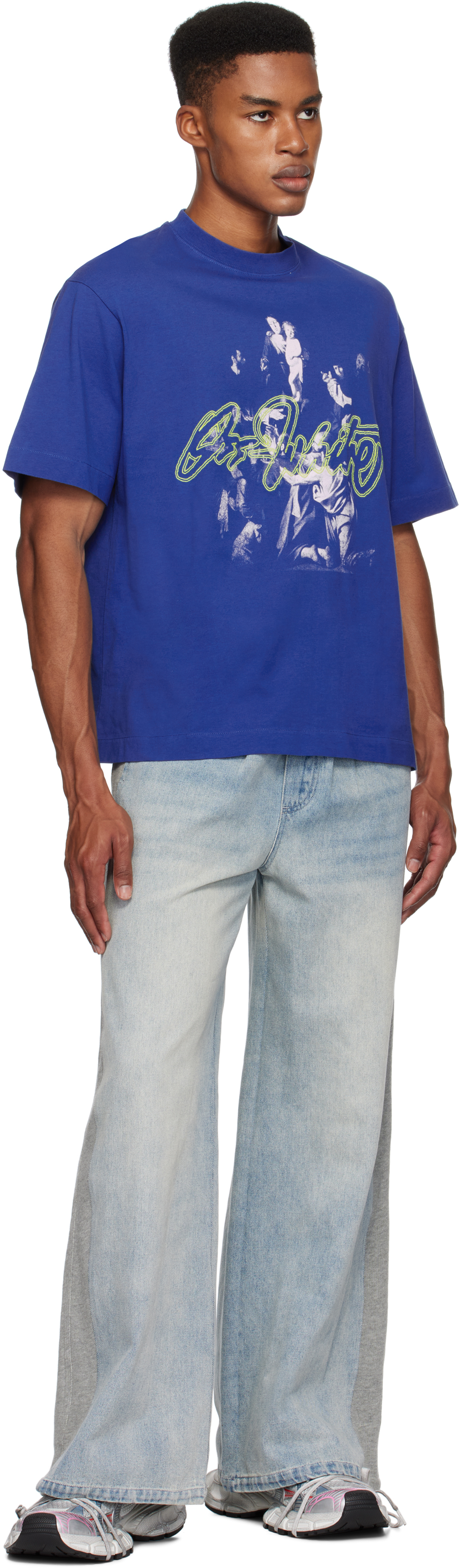Off-White Blue Script Mary Skate T-shirt