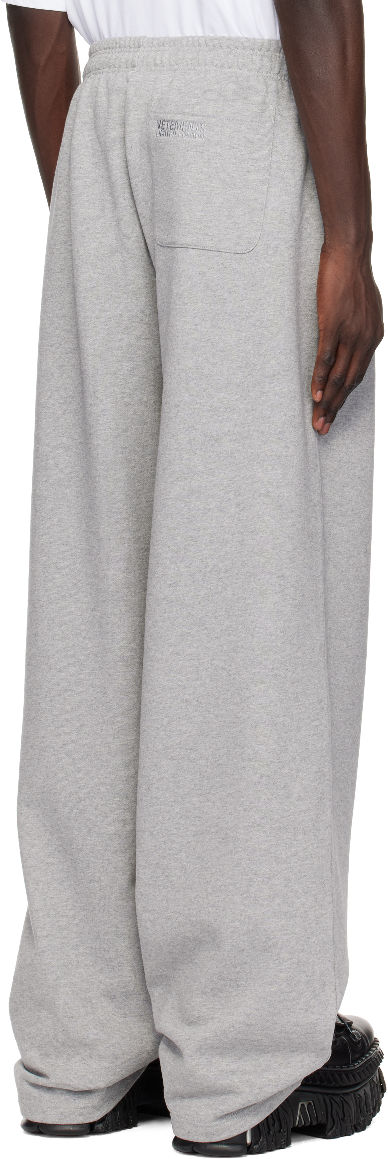 VETEMENTS Gray Embroidered Logo Sweatpants