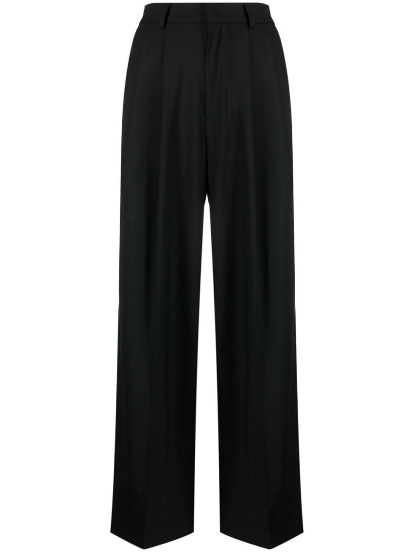 Black Wide leg wool trousers