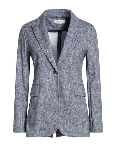 Woman Blazer Navy Size 8 Cotton, Elastane
