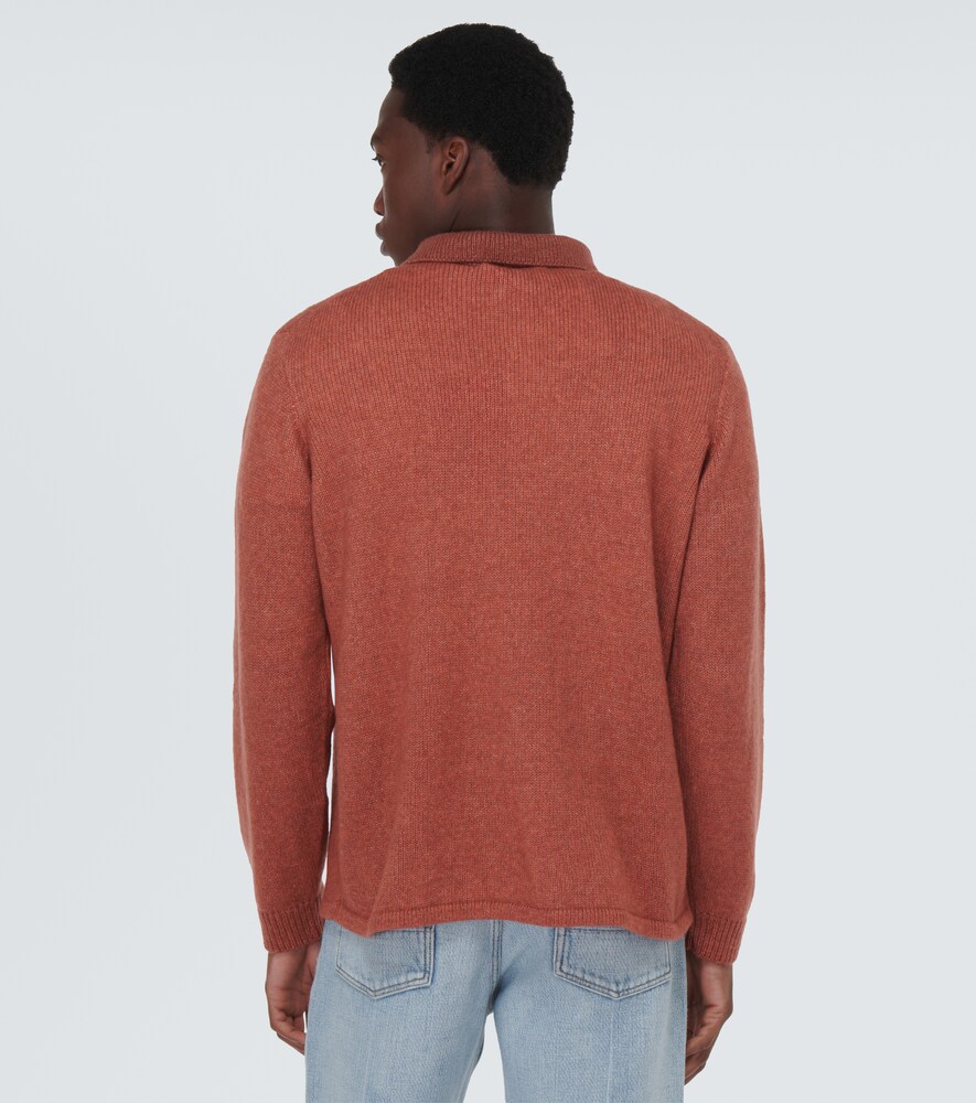 Cashmere and cotton polo top