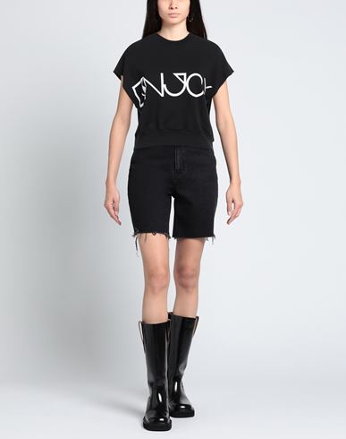 Woman Sweatshirt Black Size L Cotton