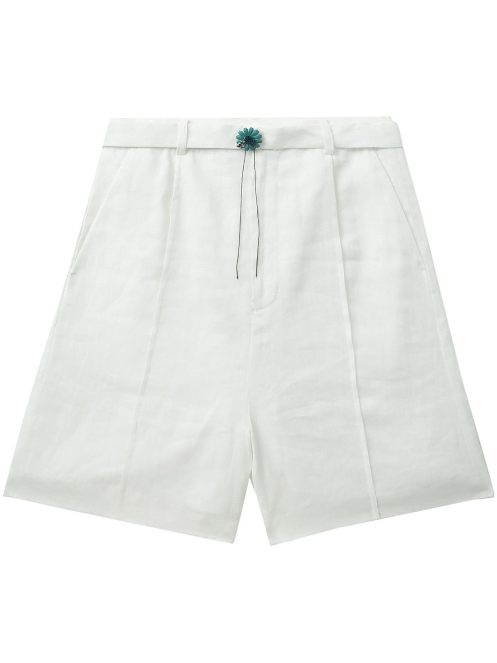 Floral-appliqué shorts - White