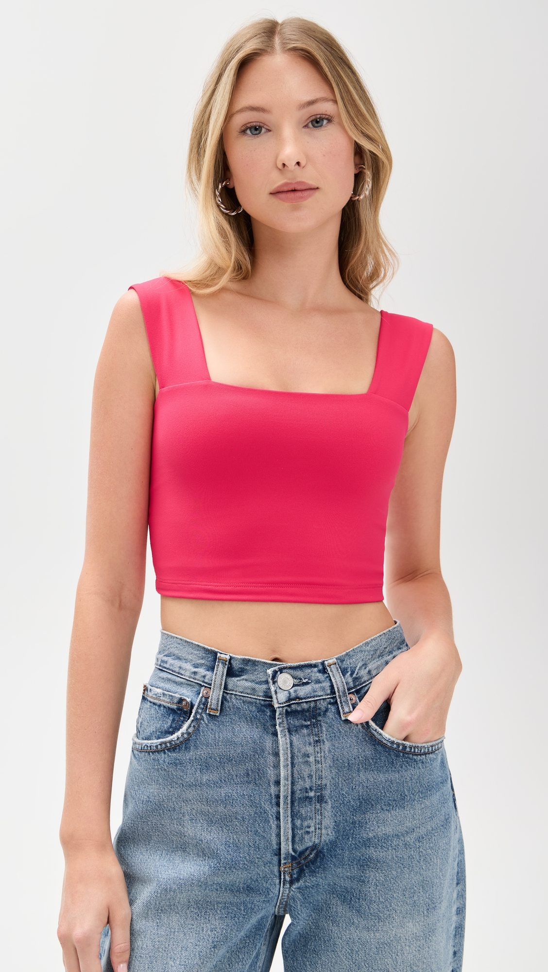 Essential Wide Strap Top Hibiscus