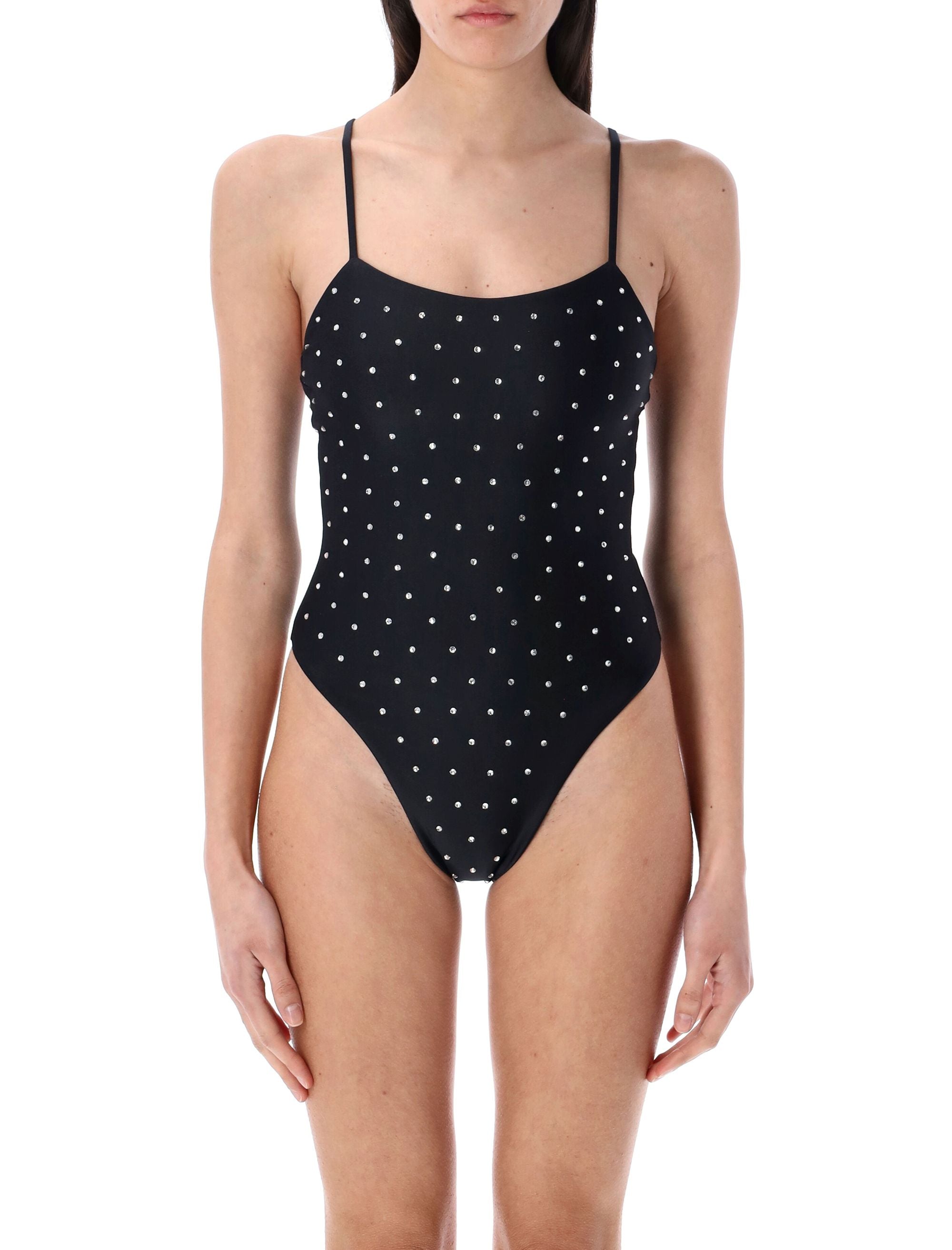 Crystal-Embellished One-Piece Swimsuit - Size S