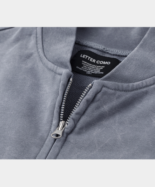 Heavy Cotton Garment Stadium Varsity Jacket Sky Blue