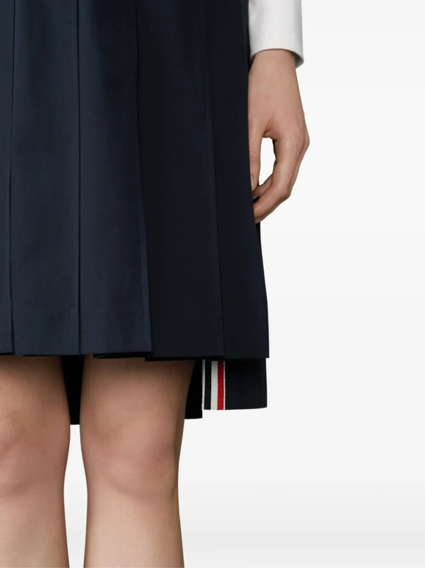 Pleated Wool Midi Skirt