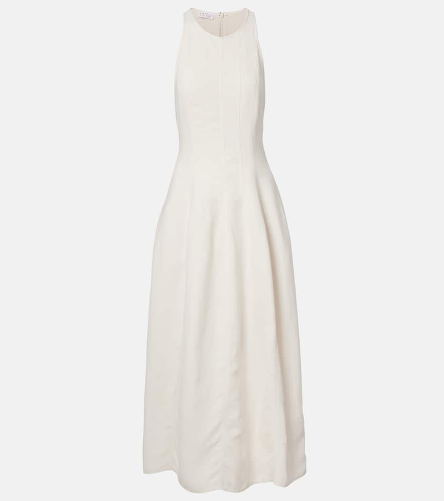 Cotton and silk maxi dress