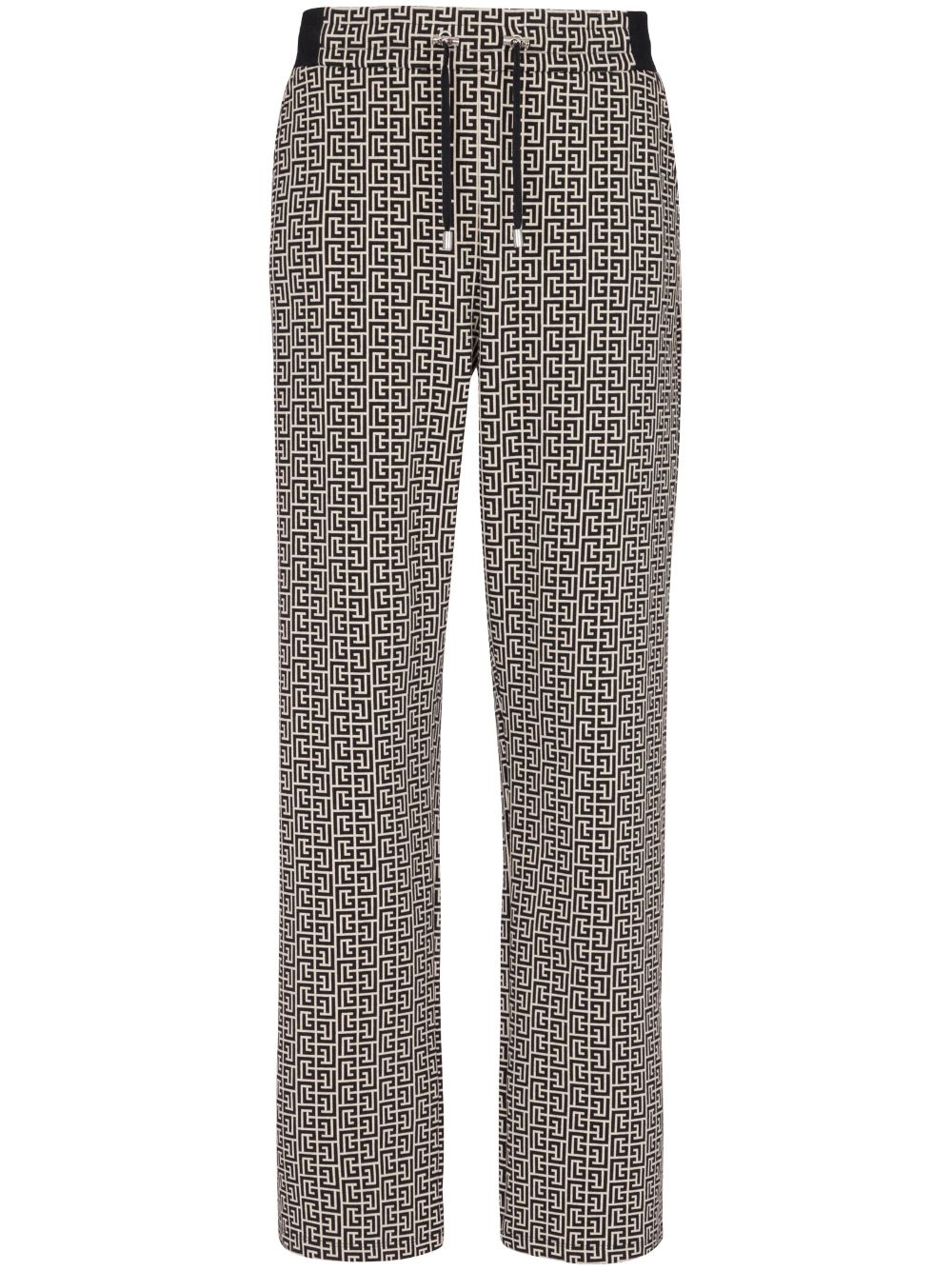 Monogram-jacquard drawstring-waistband track pants - Black