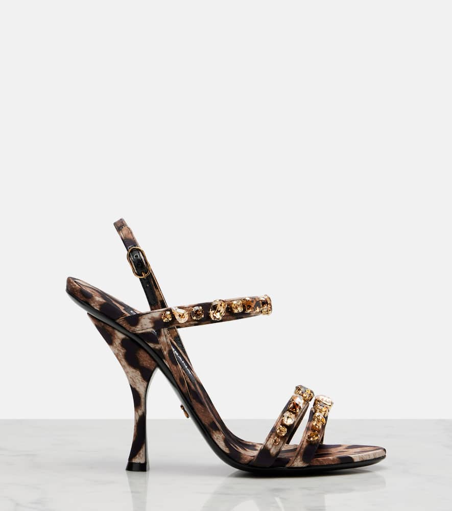Keira 2.0 105 leopard-print satin sandals