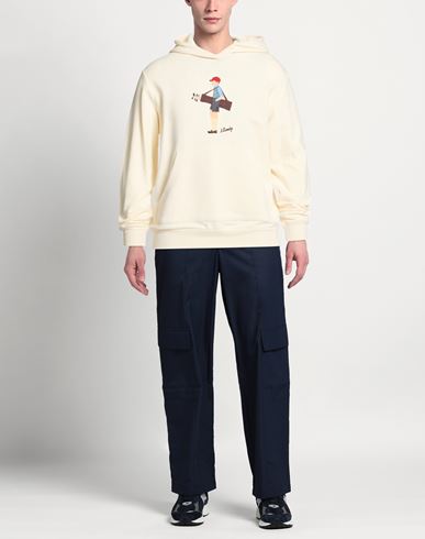 Man Sweatshirt Cream Size M Cotton
