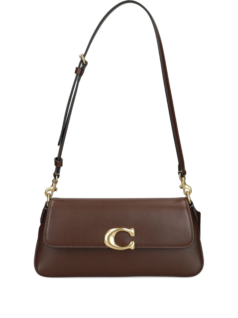 Small Jet C-logo leather shoulder bag - Brown