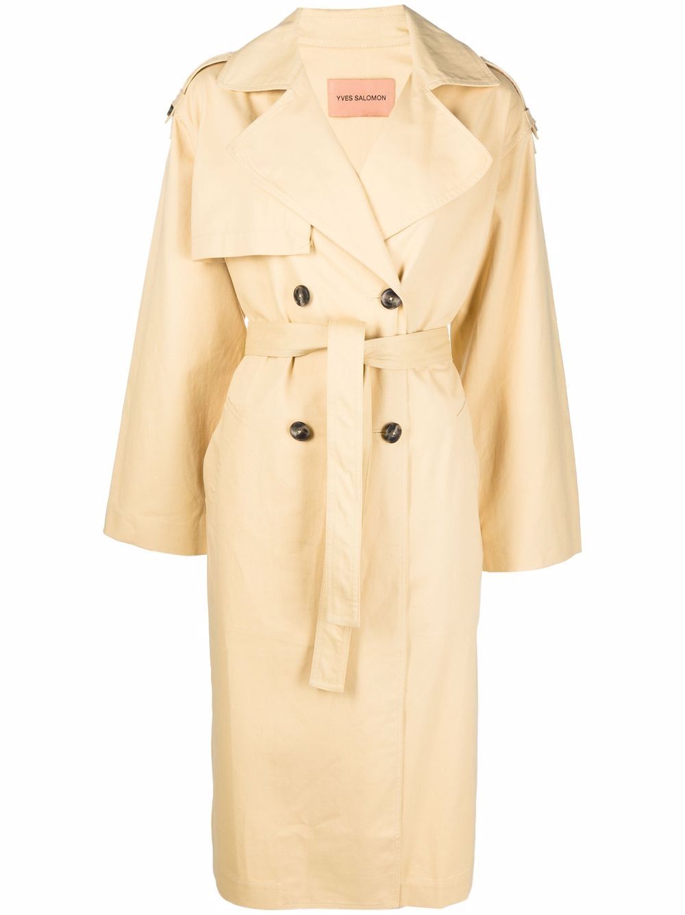 Tied-waist trench coat - Yellow