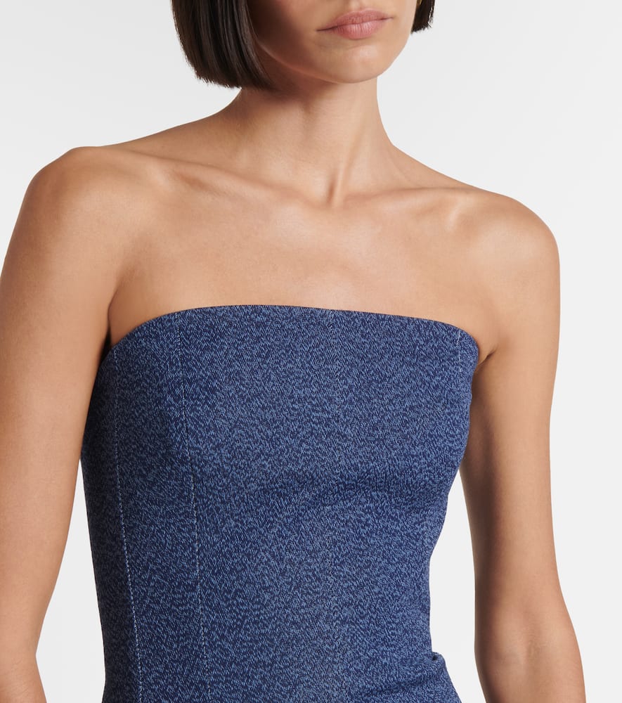 Alba strapless denim midi dress