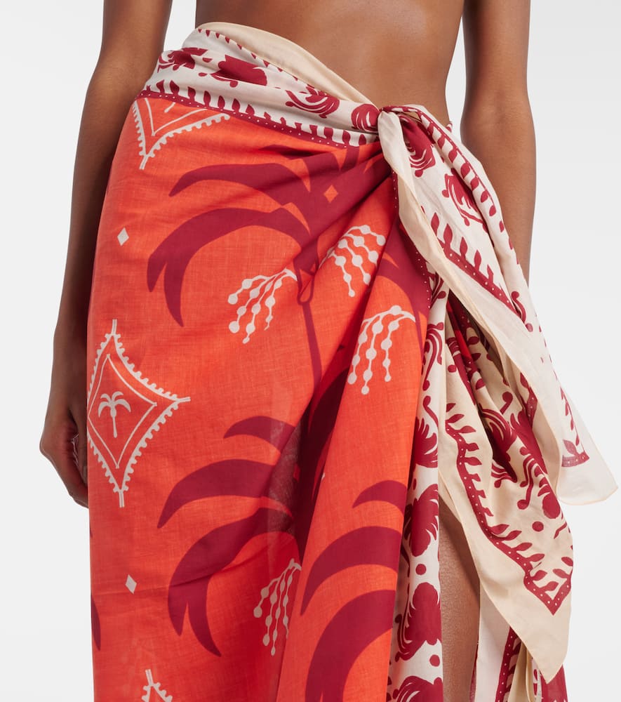 Dance Of printed cotton beach cover-up