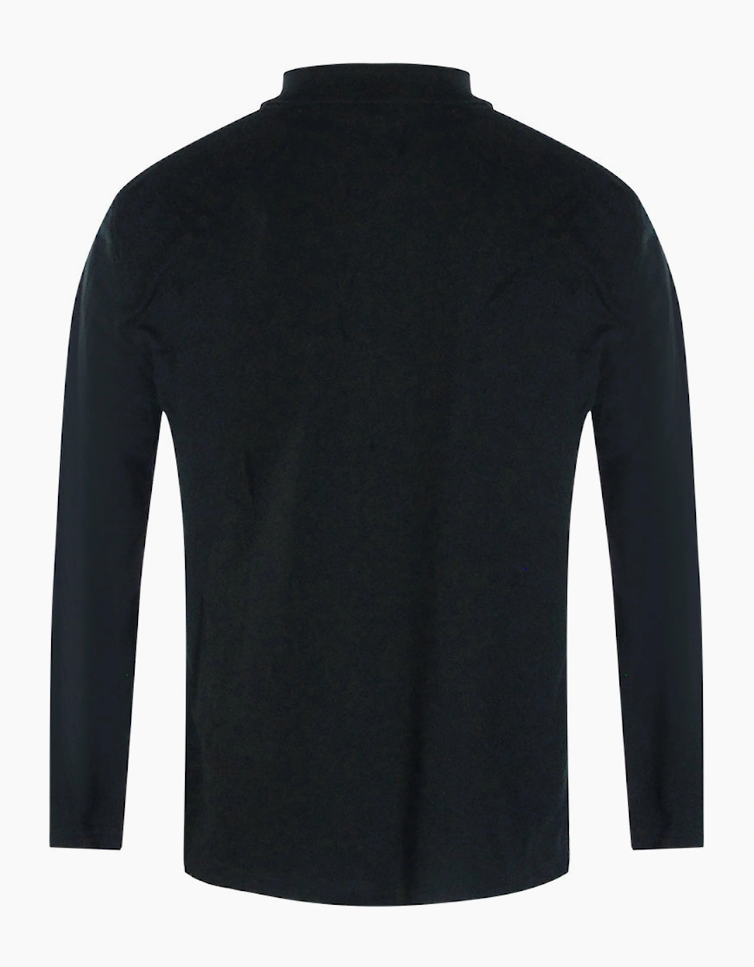 Men's Love Moschino Small Heart Logo Long Sleeve Black Polo Shirt
