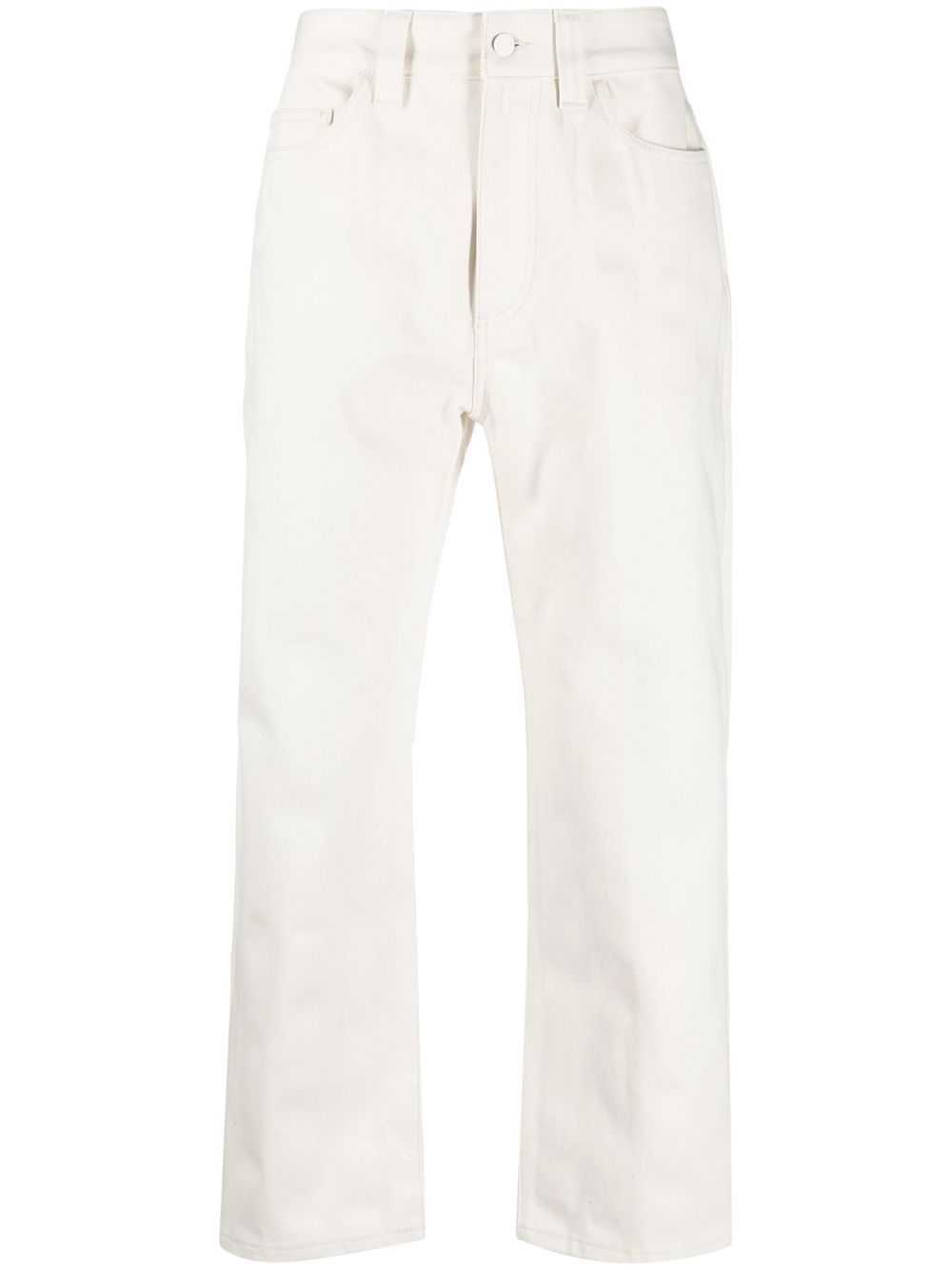 Cropped cotton trousers - Neutrals
