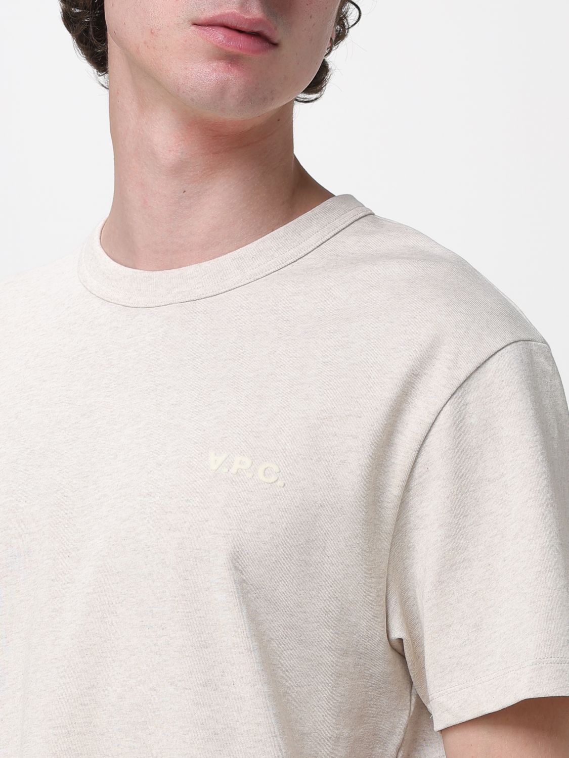 A. P.C.-T Shirt Con Logo Floccato-Uomo