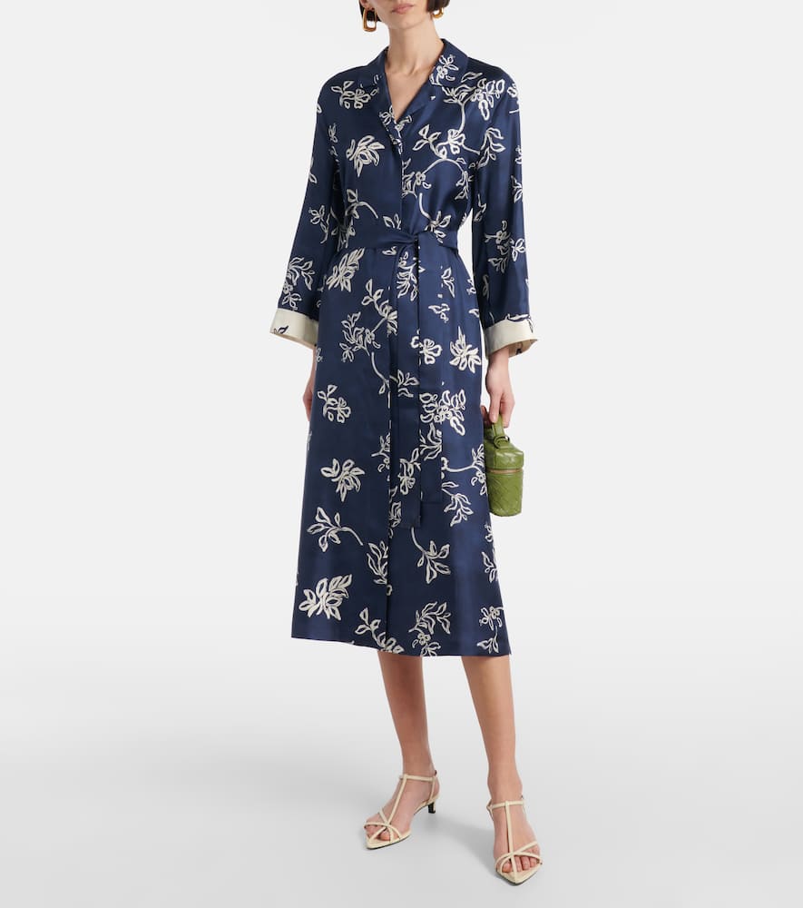 Timeo printed twill wrap dress