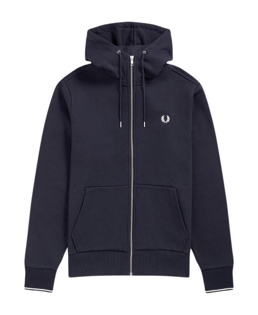 Hooded zip knitwear