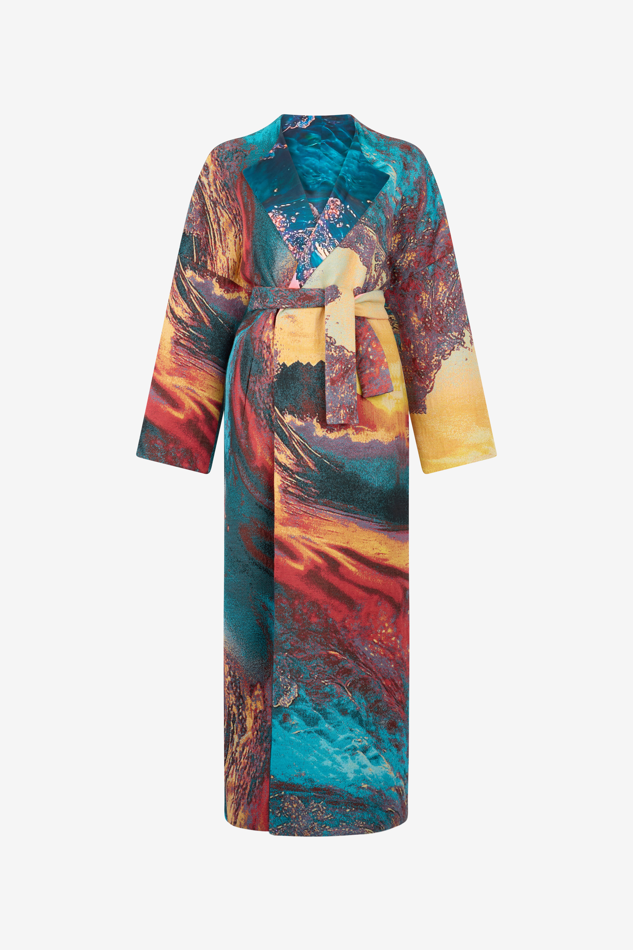 Itaca Print Coat With Belt