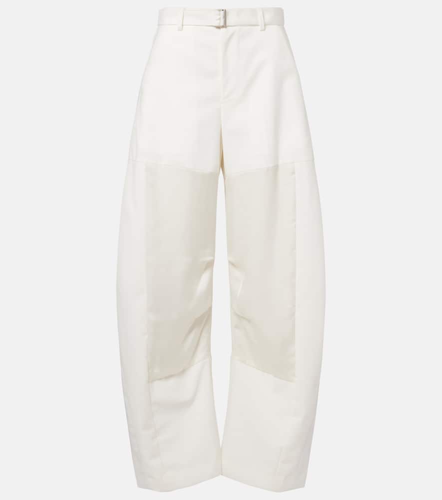 Belted barrel-leg pants