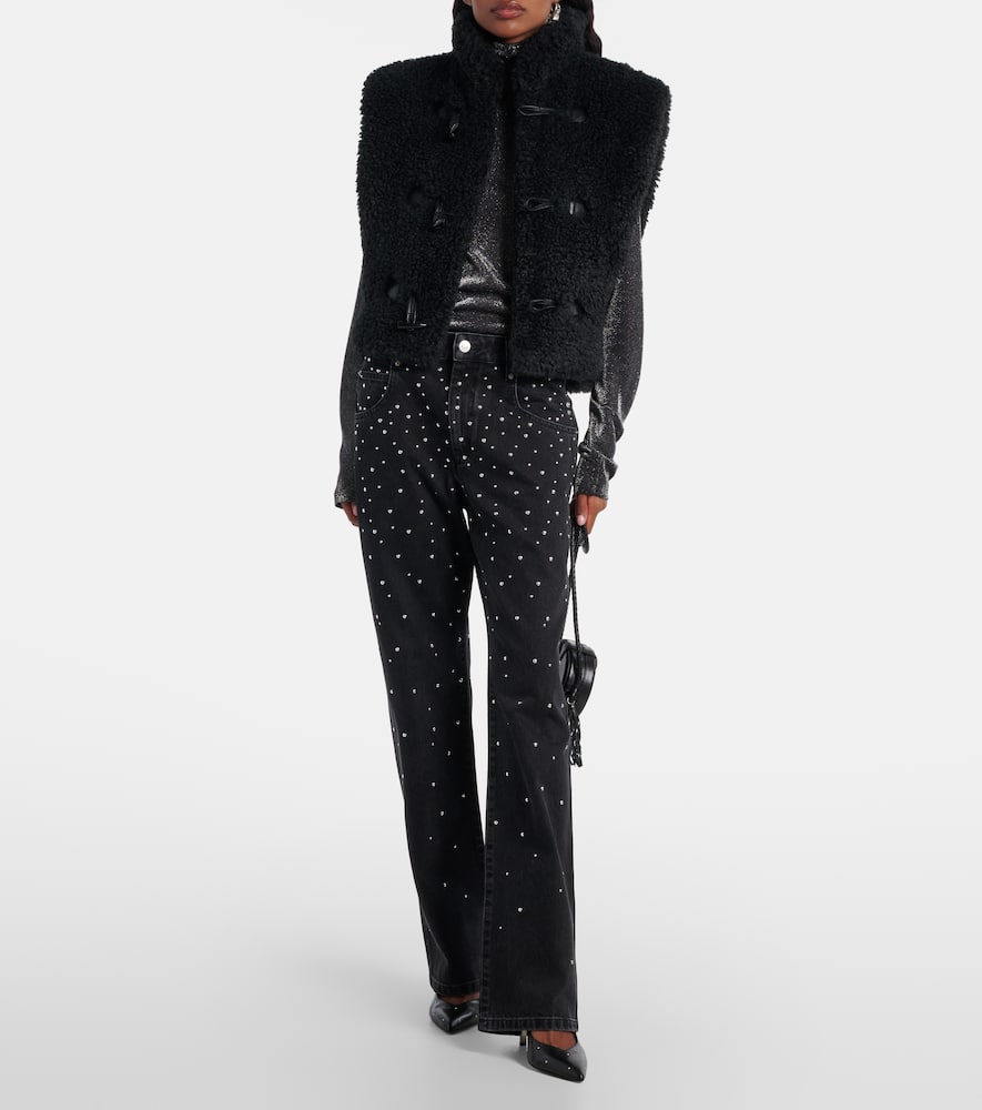 Jadia jersey lamé turtleneck top