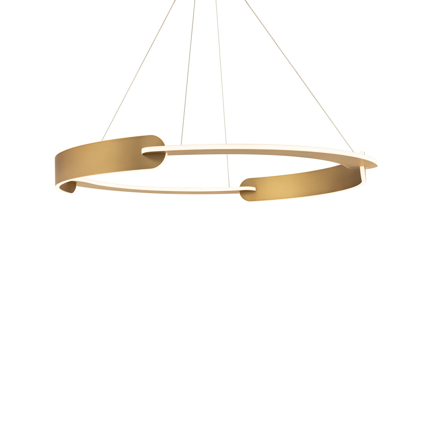 Aged Brass LED Pendant Chandelier from the Ilios Collection
