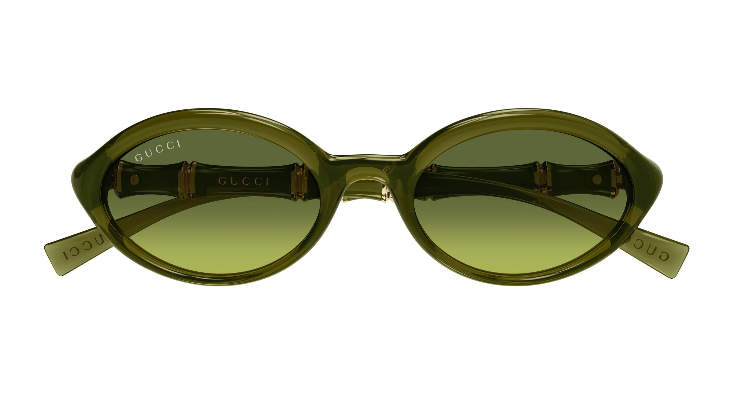 Gucci Woman Gucci GG2059S 004 Sunglasses Injected Green Green Round