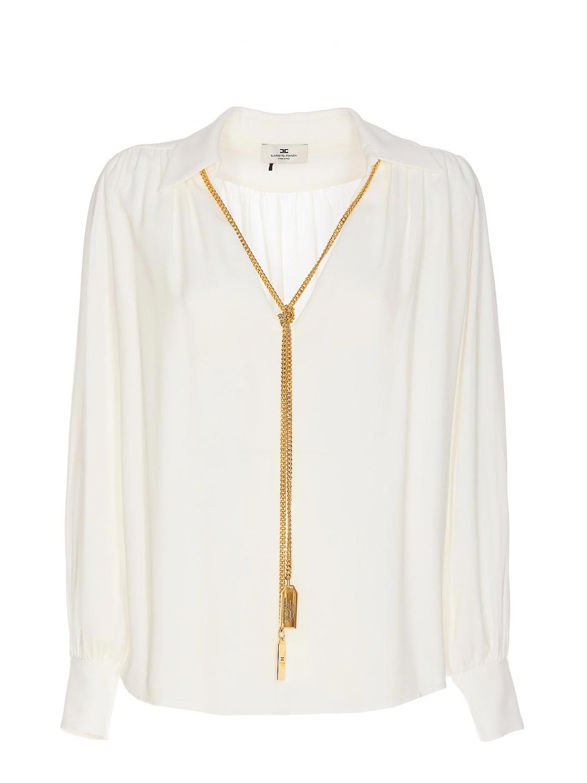 Georgette Blouse With Charms Necklace