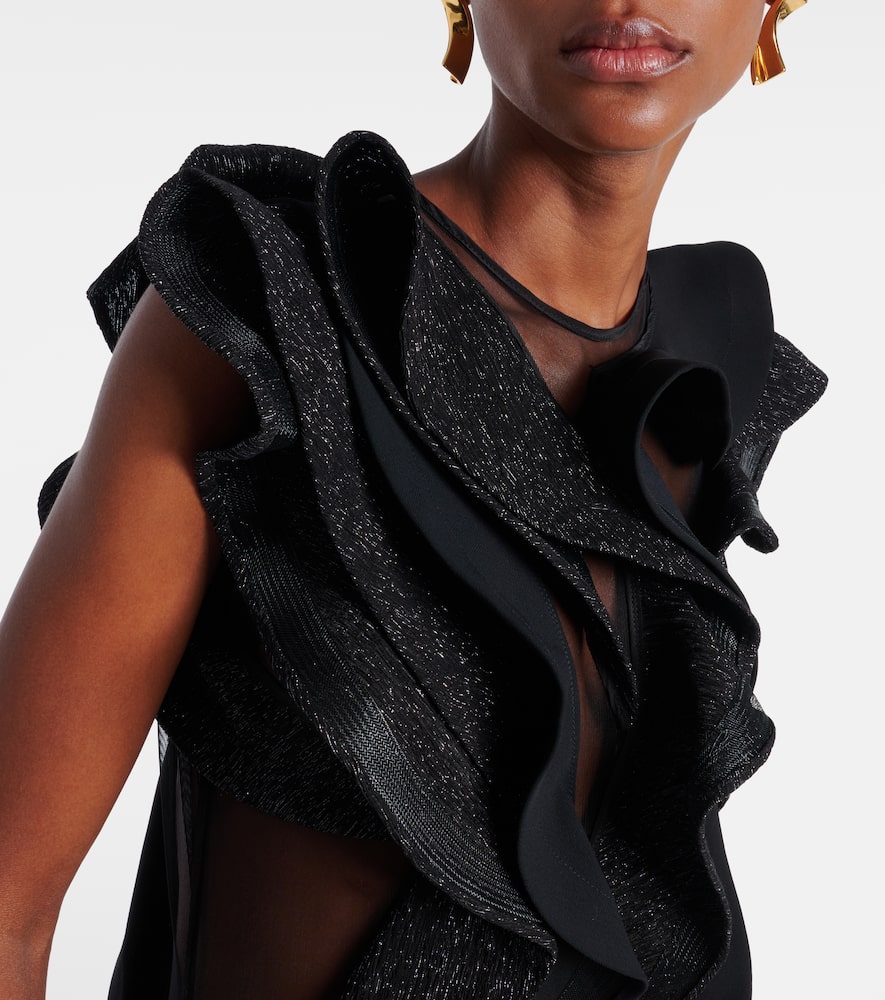 Ellipsoid Wave ruffled gown