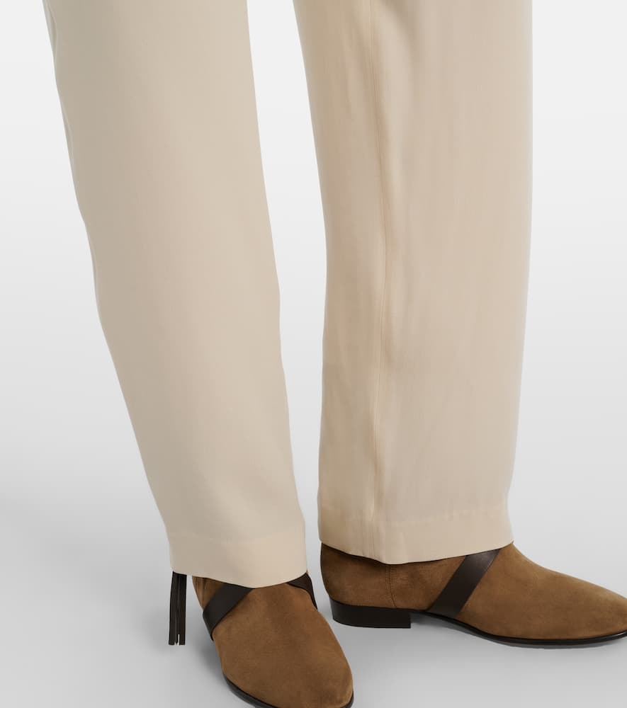 Honie straight-leg crêpe pants
