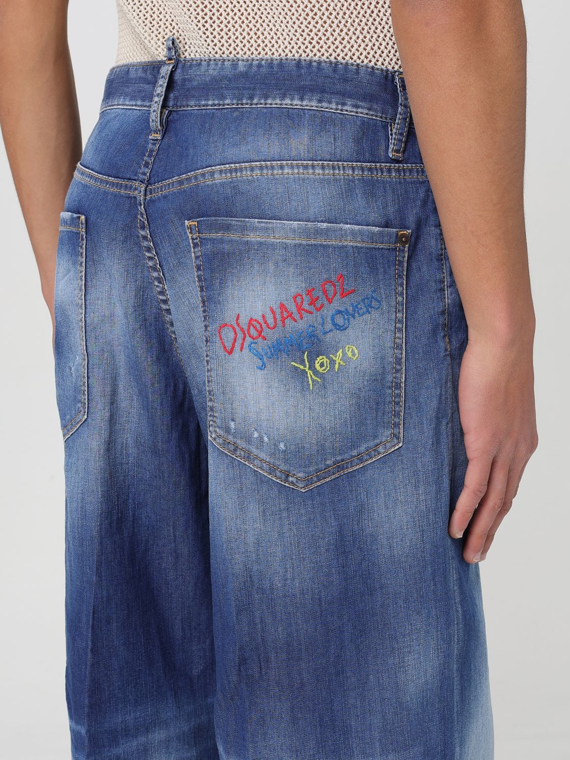 DSQUARED2 logo-embroidered jeans - Blue