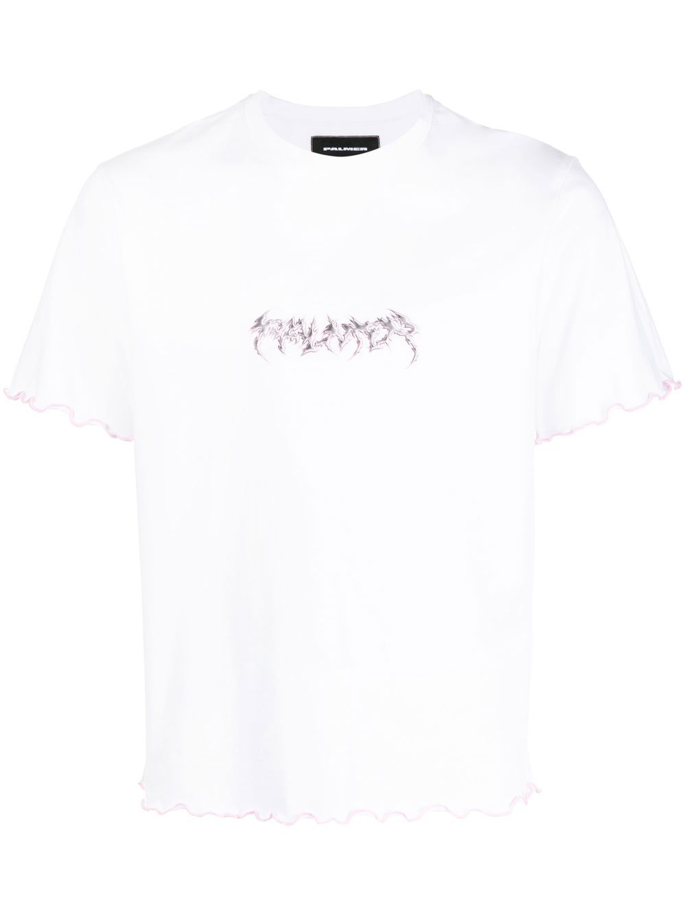 Logo-print fluted-hem T-shirt - White