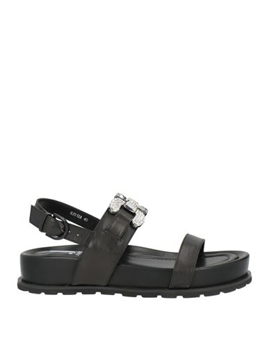 Woman Sandals Black Size 6 Leather