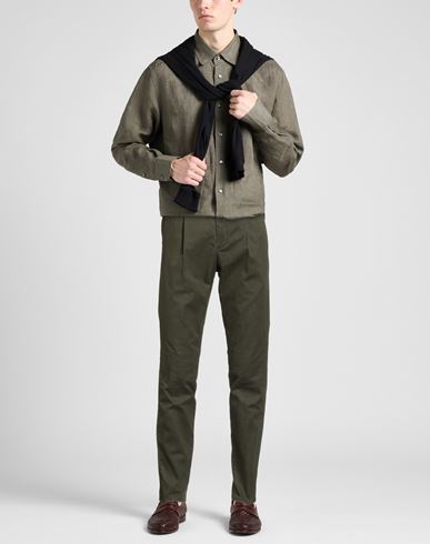 Man Pants Military green Size 36 Cotton, Elastane
