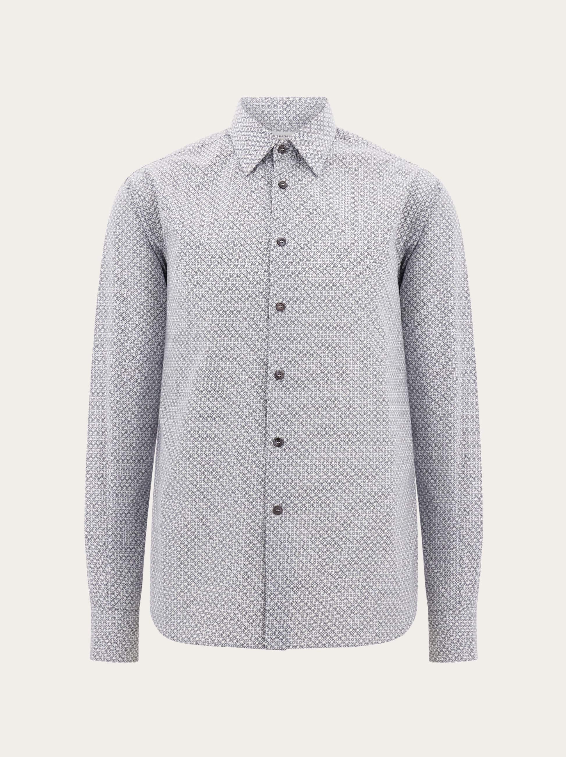Men Micro-patterned shirt White