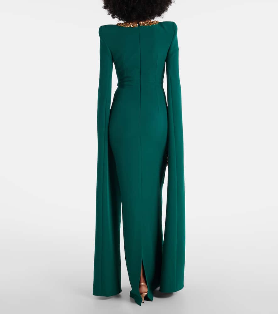 Embellished crêpe gown