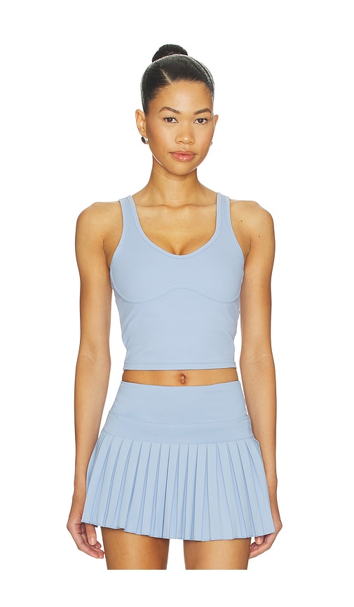 Gold Hinge Lined Mid-length Bra Top in Baby Blue. - M also in