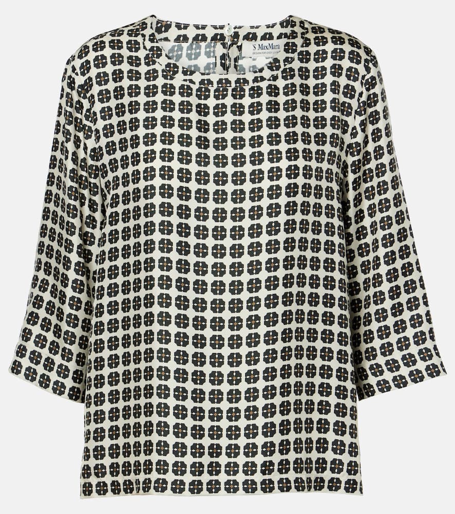 Ribes checked silk top