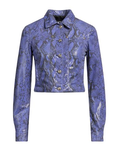 Versace Jeans Couture Woman Jacket Bright blue Size 2 Polyester, Polyurethane resin
