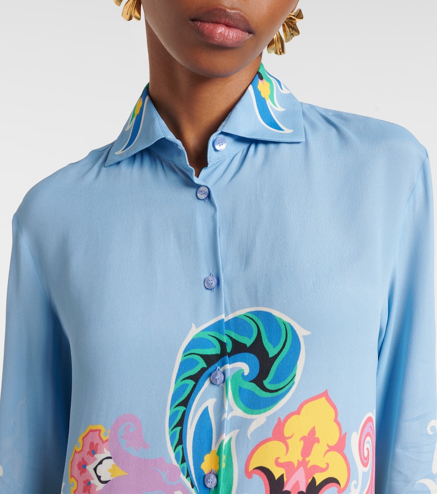 Printed satin shirt