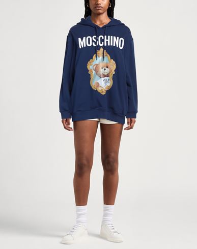 Moschino Woman Sweatshirt Blue Size 8 Organic cotton