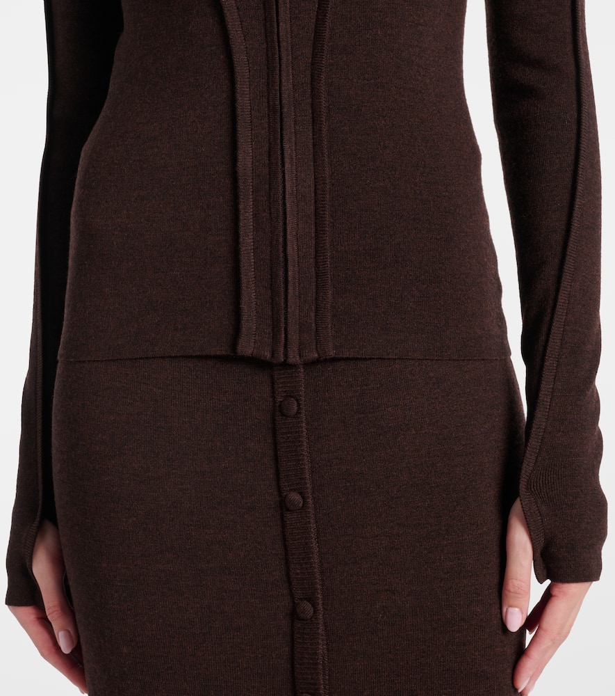 Wool-blend jersey zip-up hoodie