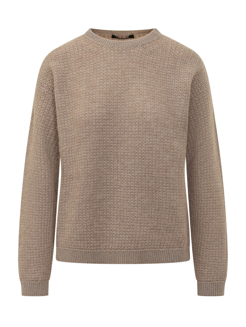 Brown Knitted Crew Neck Sweater