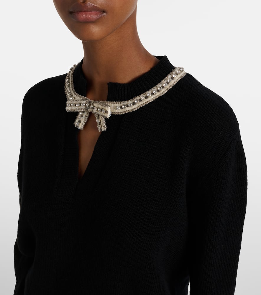 Sequined virgin wool sweater