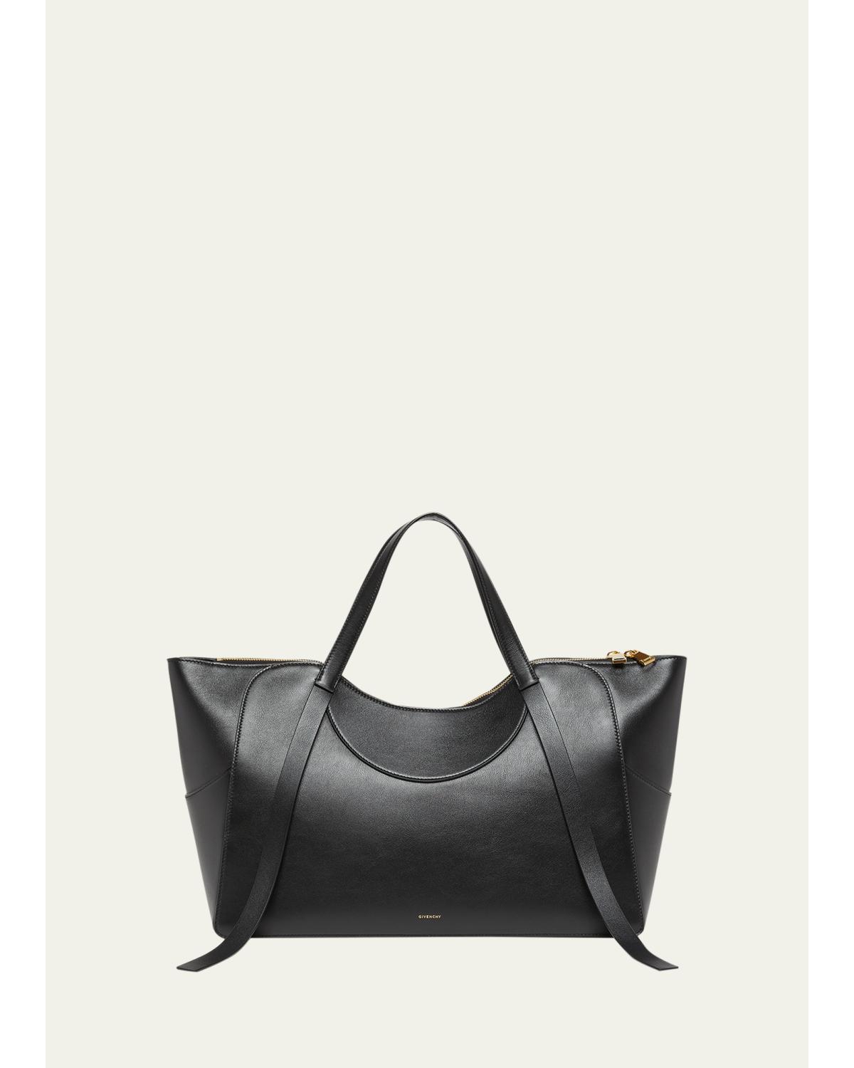 Facet Medium Chain-Embellished Leather Top-Handle Bag
